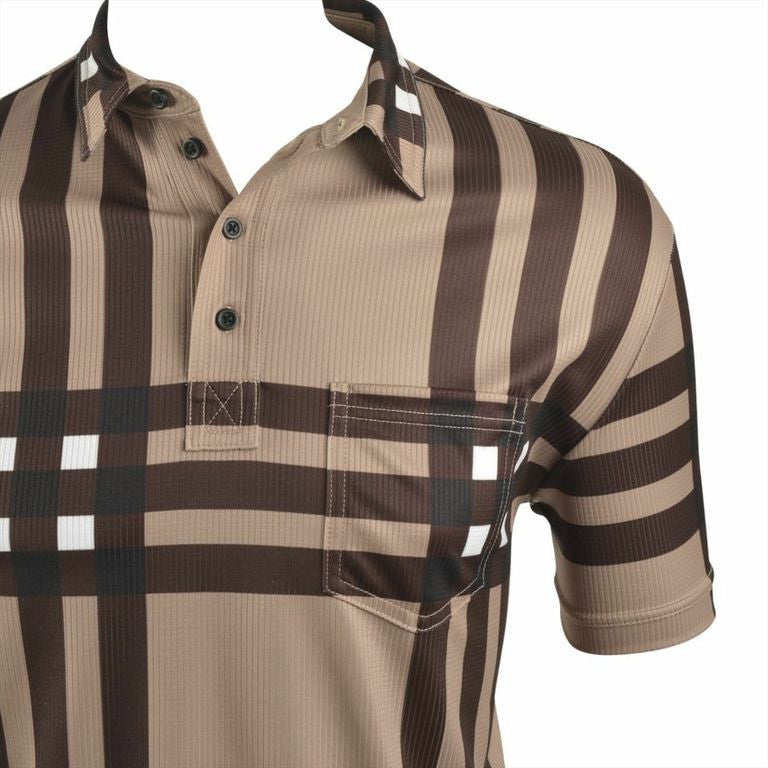Close up of the pocket on the front of the Durban Camel Polo