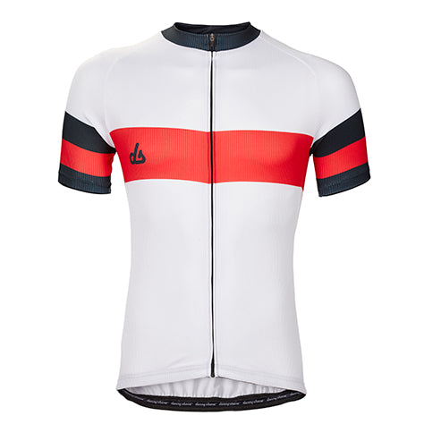 Genova Pearl Performance Jersey - Rainier Red Accents