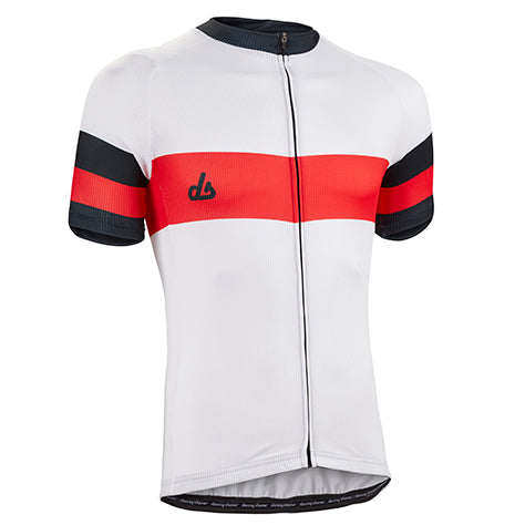 Genova Pearl Performance Jersey - Rainier Red Accents